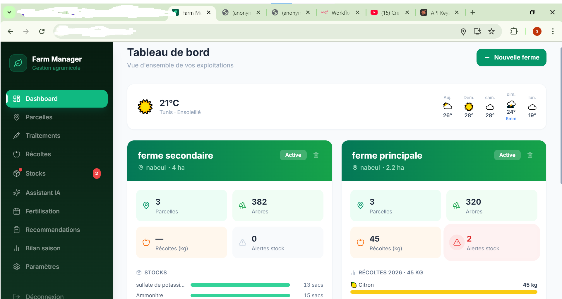 Dashboard Farm Manager